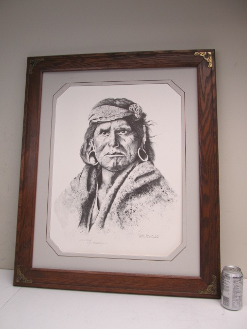 lot 229 image: Large Vintage KEITH SLUDER Signed & Numbered Artist Proof Native American Print - The Promise