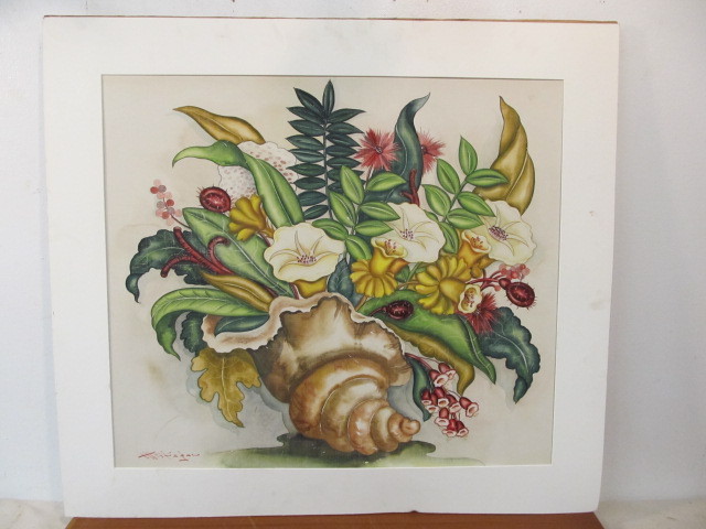 lot 250 image: Hand Signed Vintage Mid Century Unframed Artwork