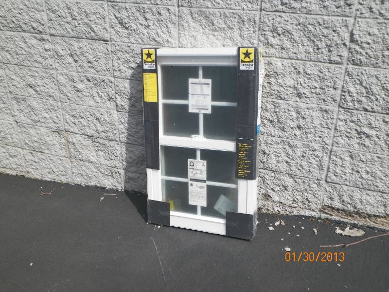 lot 114 image: NEW IN BOX - Pella -  ThermaStar Vinyl Replacement White Exterior Double Hung Window (Rough Opening 23.75-in x 37.75-in Actual 23.5-in x 37.5-in)
