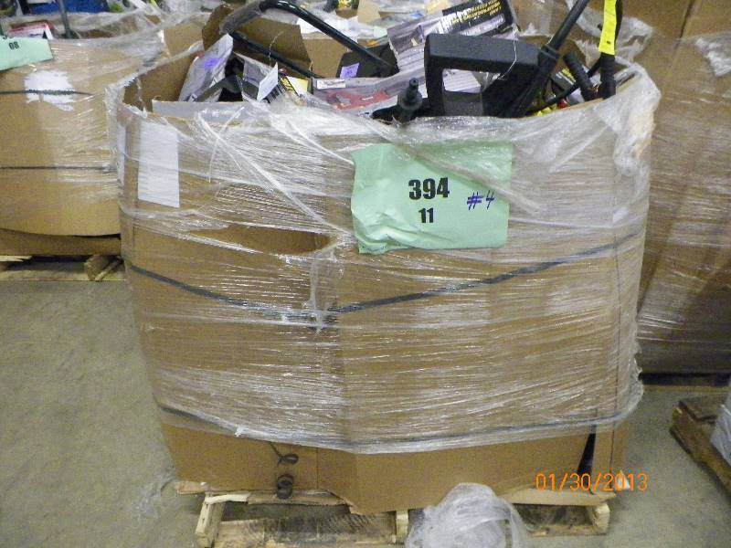 lot 4 image: This item is a pallet of bulk store returns. Some of which are unopened, used or for parts only. The items on this pallet have not been fully tested. We encourage interested buyers to inspect this pallet to ensure what they are receiving.