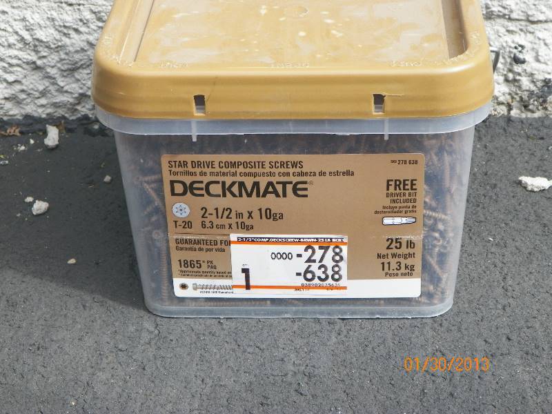 lot 117 image: Deckmate 2-12 in Star Drive Composite Screw - 25 lb box