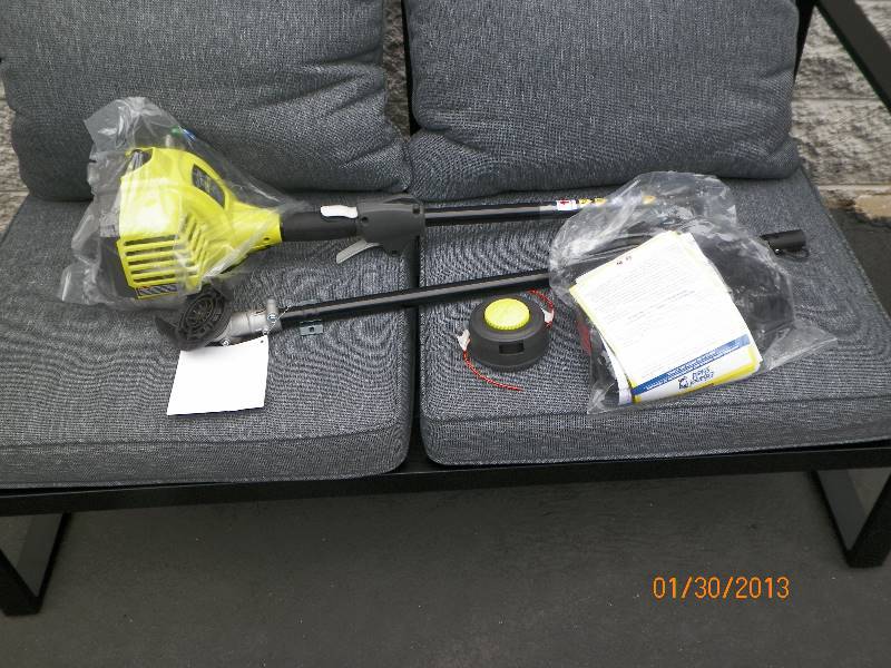 lot 13 image: NEW IN BOX - Ryobi 25cc 2-Cycle Attachment Capable Full Crank Straight Gas Shaft String Trimmer
