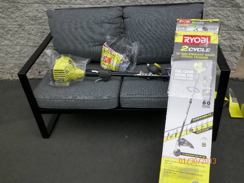 lot 18 image: NEW IN BOX - Ryobi 25cc 2-Cycle Attachment Capable Full Crank Straight Gas Shaft String Trimmer