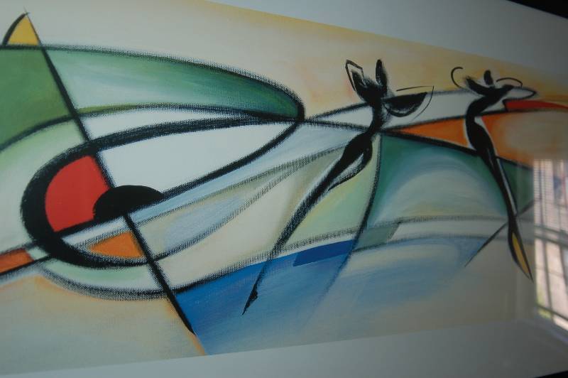 Striking Abstract Art Print in Frame
