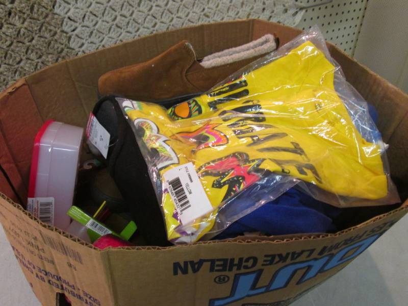 Box Full of Slippers Clothing and ot...