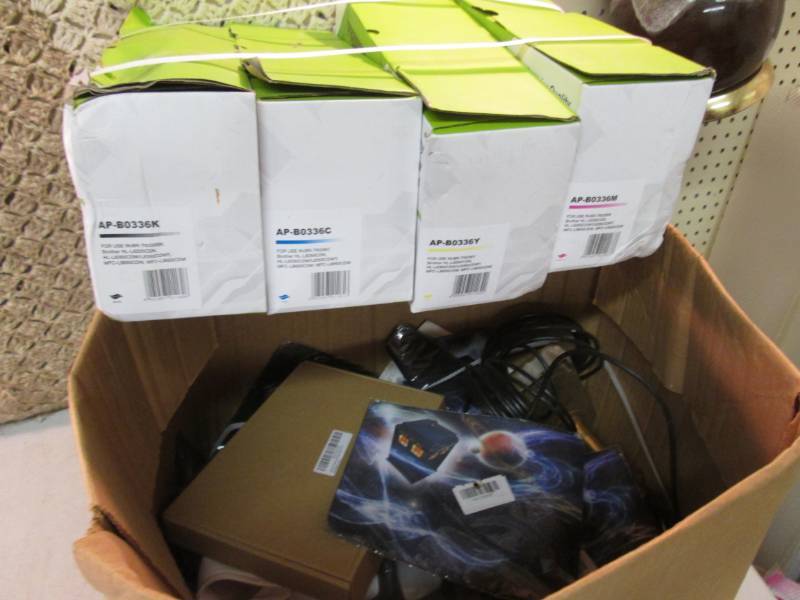 Box Full of Toner Cartridges, Mouse...