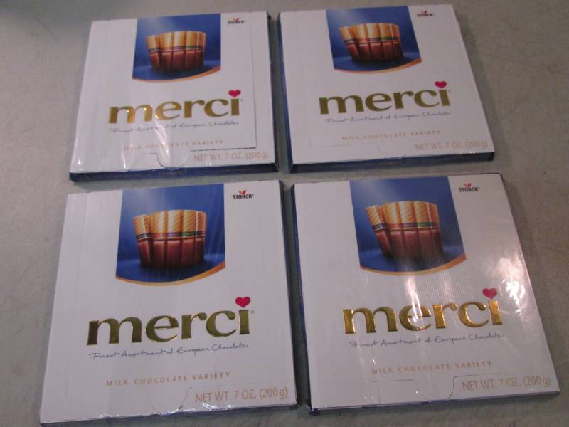 4 Boxes of Merci Milk Chocolate Var...