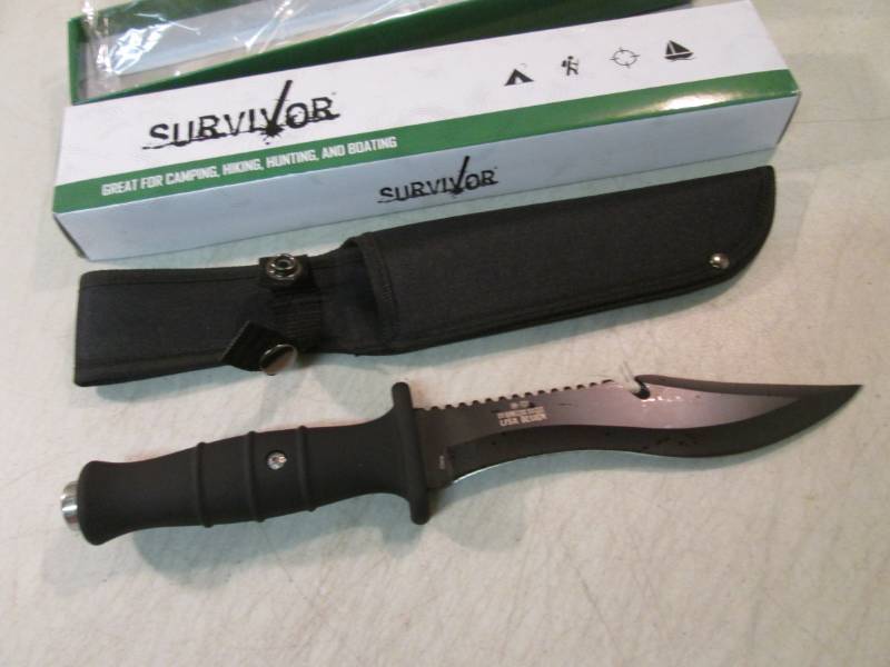 12 Survivor Fixed Blade Hunting Kn...