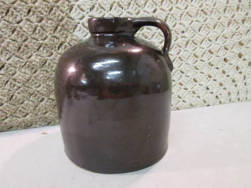 Vintage Clay Jug with Handle 8.5 H...