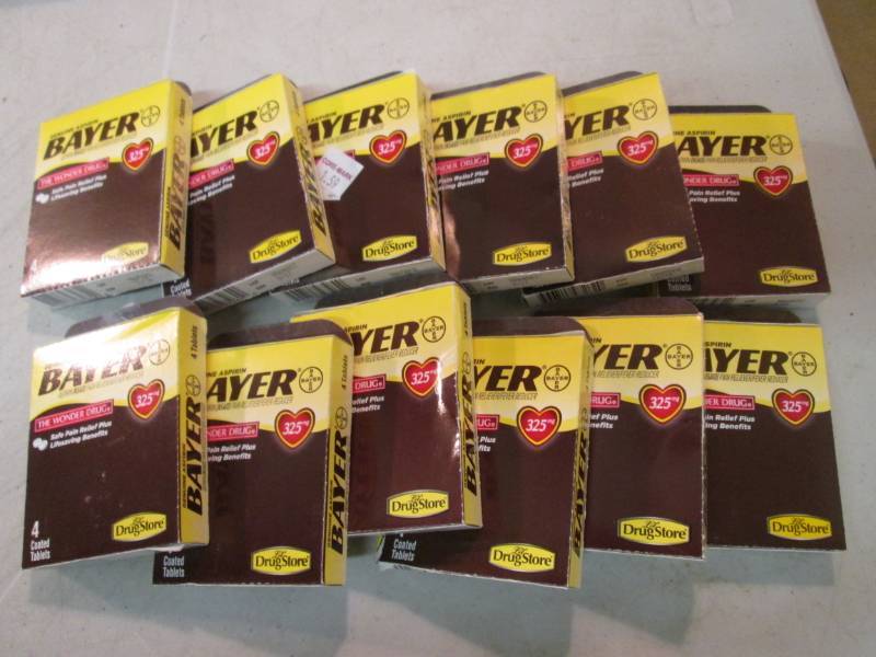 12 Boxes of Bayer Aspirin Best by v...