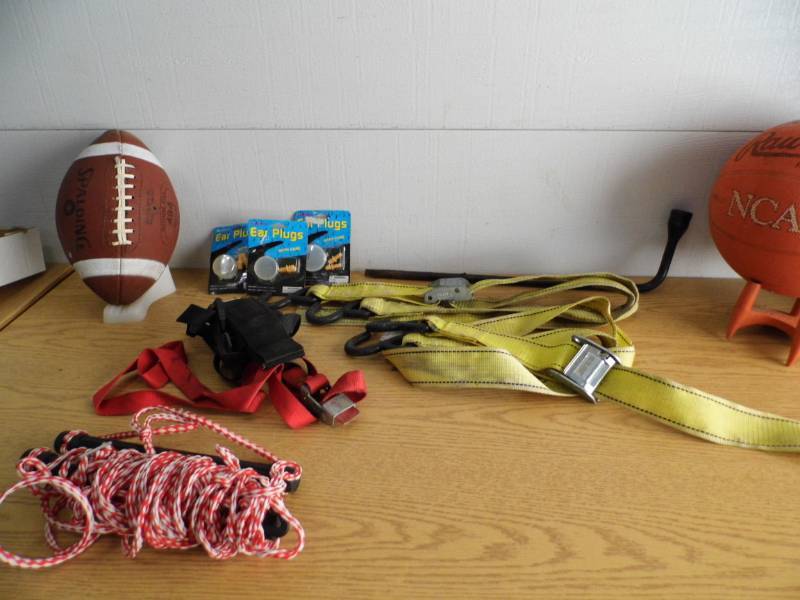 lot 5 image: Straps - Ski Rope - Football - Basketball