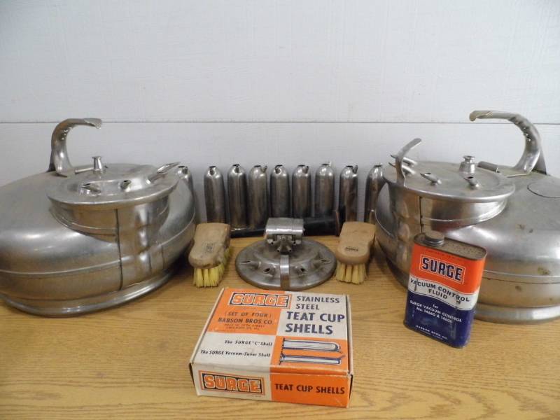 lot 92 image: Milking Machine Canisters - Teat Cup Shells