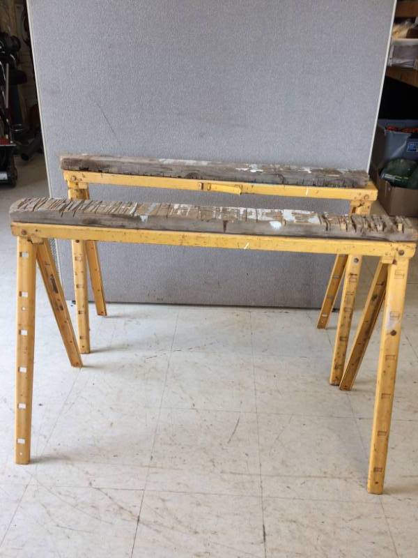 lot 125 image: Folding Sawhorses