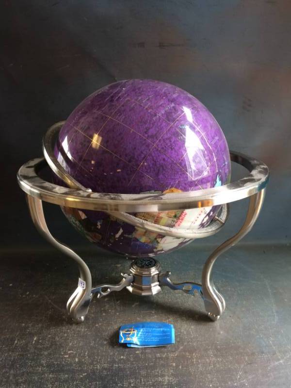 lot 143 image: Gemstone Globe on Stand