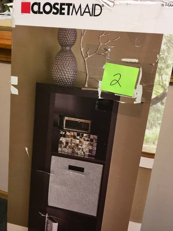 ClosetMaid 4107 Decorative Storage 3 Cube Organizer, Black Walnut not used