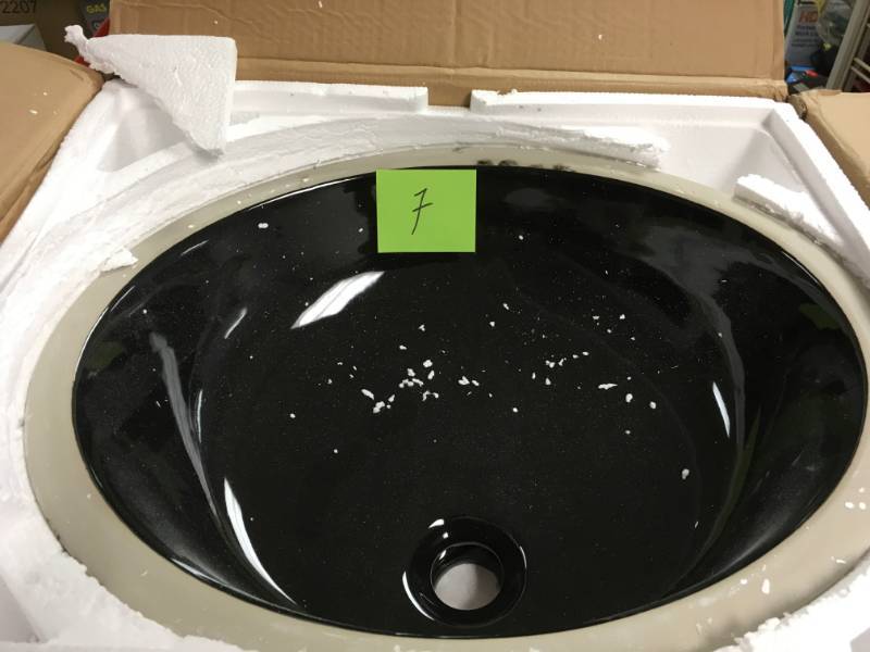 MR Direct Undermount Porcelain Bathroom Sink in Black not used
