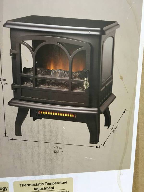 StyleWell Kingham 1,000 sq. ft. Panoramic Infrared Electric Stove in Black with Electronic Thermostat in good condition