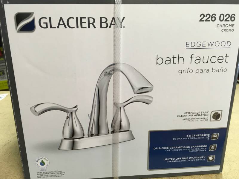 Glacier Bay Edgewood 4 in. Centerset 2-Handle High-Arc Bathroom Faucet in Chrome not used