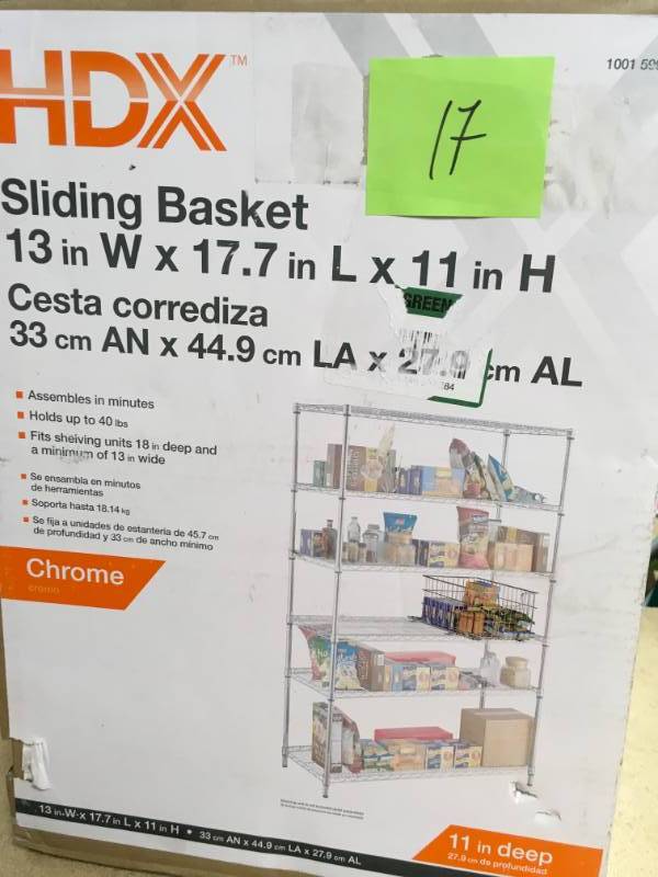 HDX 17.7 in. x 13 in. Single Sliding Basket in good condition