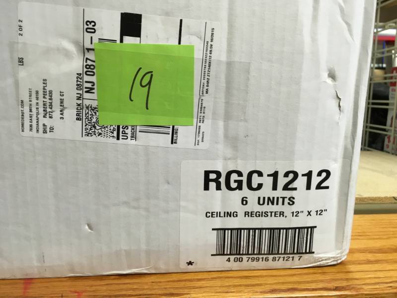 12 in. x 12 in. Plastic 4-Way Ceiling Register in White in good condition