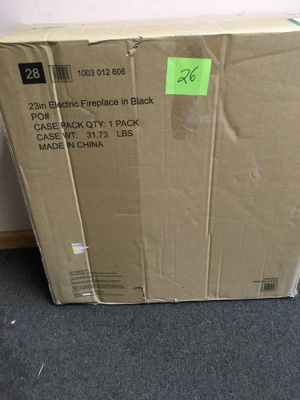 Hampton Bay 23 in. Compact Electric Fireplace in Black in good condition