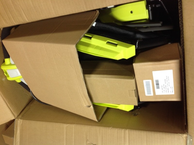 RYOBI 13 in. ONE 18-Volt Lithium-Ion Cordless Battery Walk Behind Push Lawn Mower with 4.0 Ah BatteryCharger Included not used in good condition