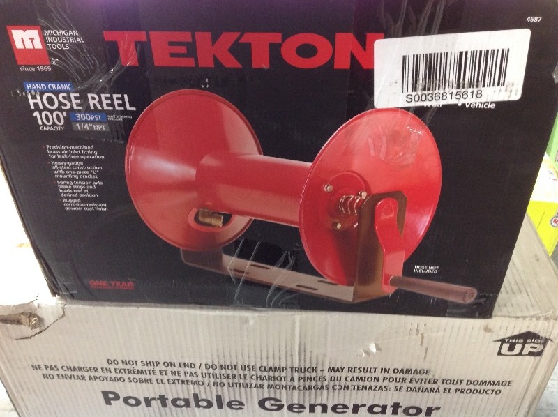 TEKTON Hand Crank Air Hose Reel (100 ft. Capacity)  4687 not used