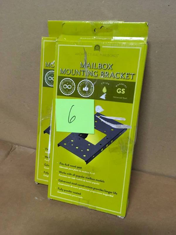 lot 6 image: Mailbox Mounting Bracket Plate Fits 4X4 Wood Post Fully Powder Coated in good condition