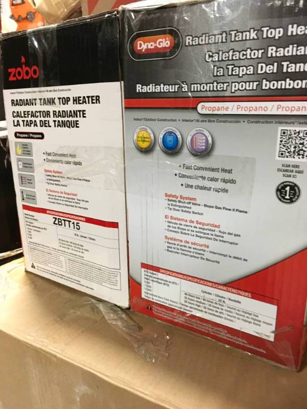 lot 19 image: ZOBO 15,000 BTU Propane Tank Top Heater in good condition
