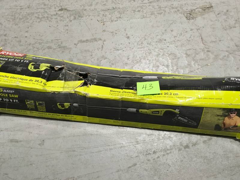 lot 43 image: RYOBI 8 in. 6 Amp Pole Saw in good condition