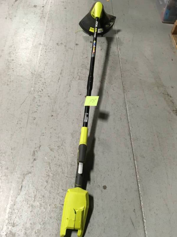 lot 78 image: RYOBI 40-Volt Lithium-Ion Cordless Battery String Trimmer (Tool Only) in good condition