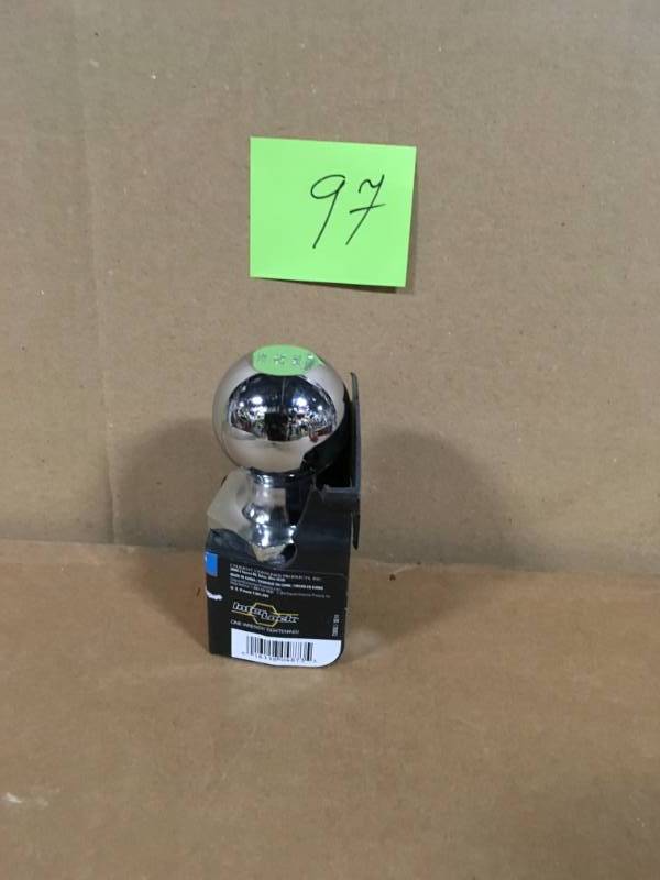 lot 97 image: Reese Chrome Interlock Trailer Hitch Ball 2 516 Inch Ball 1 Inch x 2 Inch Shank in good condition