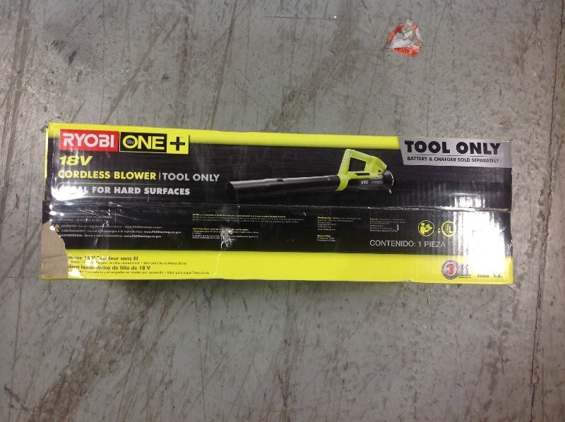 lot 107 image: Ryobi ONE 90 MPH 200 CFM 18-Volt Lithium-Ion Cordless Battery Leaf Blower (Tool Only) in good condition