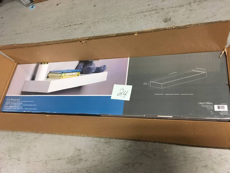 Knape & Vogt 8.5 in. x 36 in. Floating White Decorative Shelf in good condition
