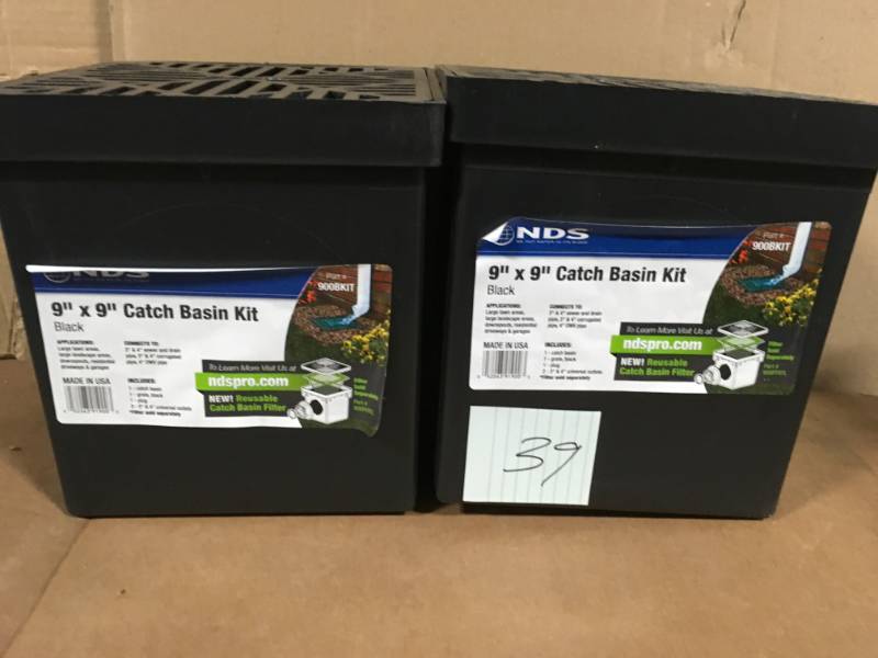 NDS 9 in. x 9 in. Black Catch Basin, 2 Opening Kit in good condition