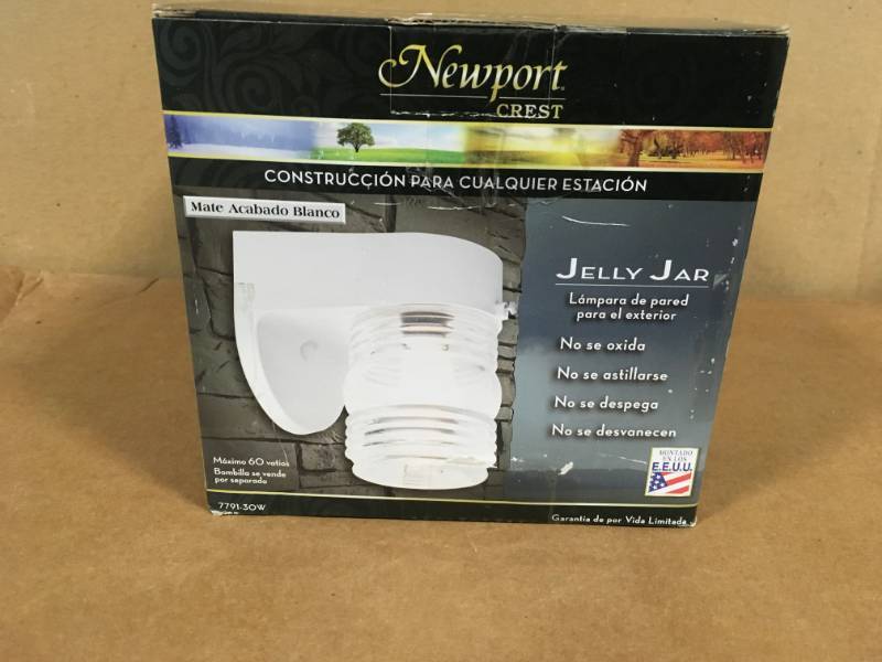 Newport Coastal 7791-30W White Outdoor Incandescent Wall-Mount Coastal Jelly Jar not used