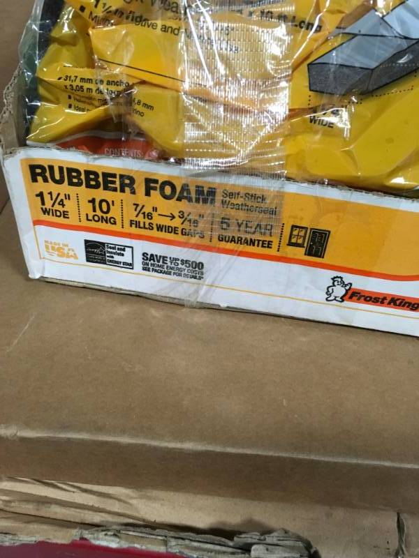 Frost King EO 1-14 in. x 716 in. x 10 ft. Black High-Density Rubber Foam Weatherstrip Tape in good condition