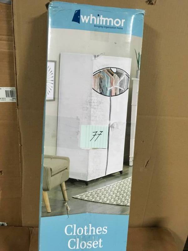 Whitmor 36 in. Wide White Clothes Closet with Outer Cover in good condition