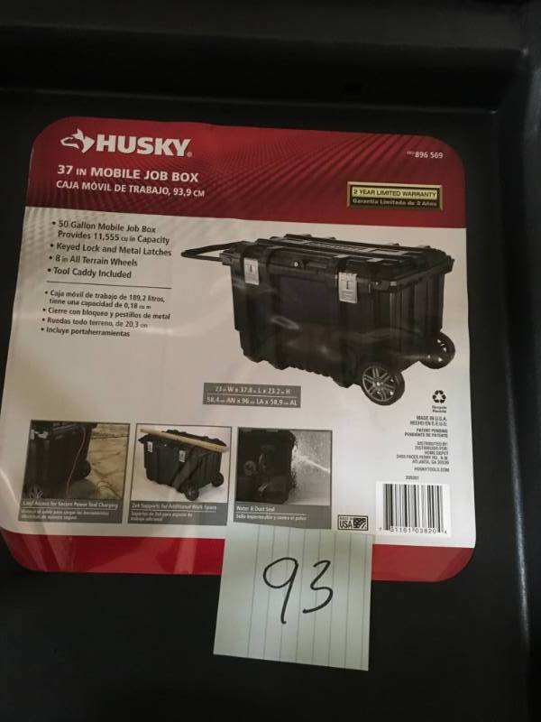 Husky 37 in. Mobile Job Box Utility Cart Black in good condition