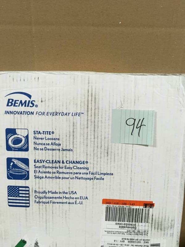 BEMIS Lift-Off Never Loosens Round Closed Front Toilet Seat in Sky Blue in good condition