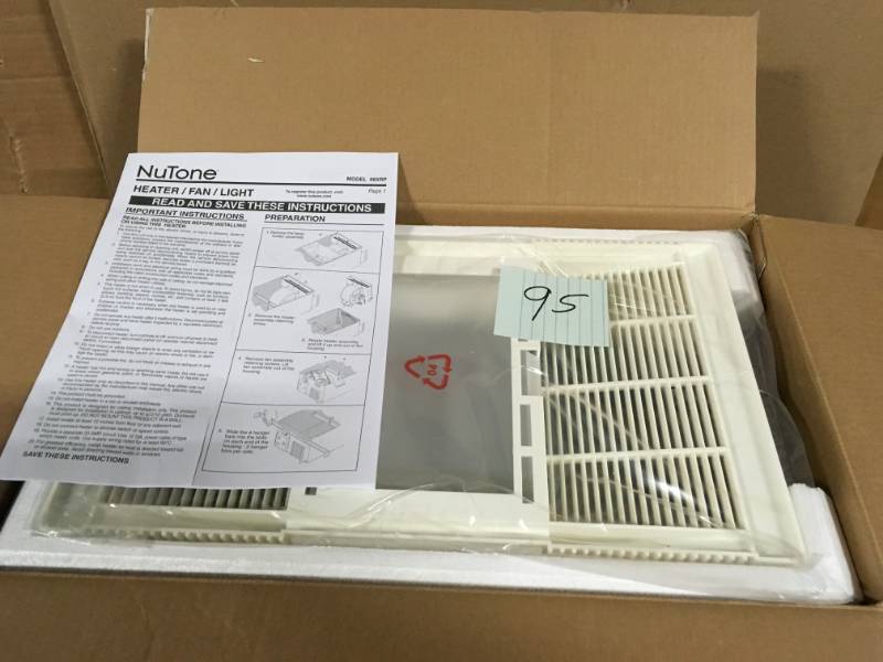 NuTone 70 CFM Ceiling Bathroom Exhaust Fan with Light and 1300-Watt Heater in good condition