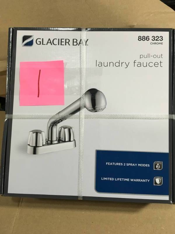 Glacier Bay 4 in. Centerset 2-Handle Laundry Faucet in Chrome not used