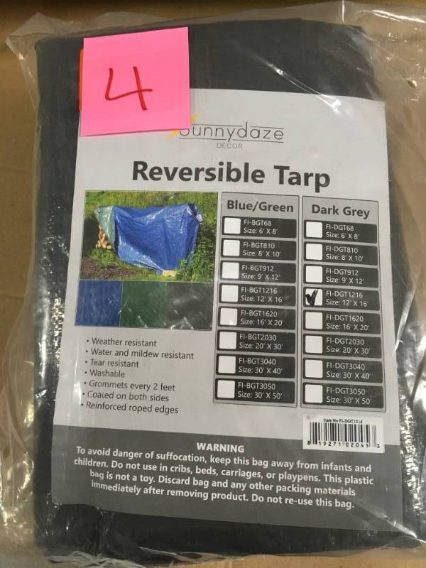Sunnydaze Decor Waterproof Multi-Purpose Poly Tarp not used
