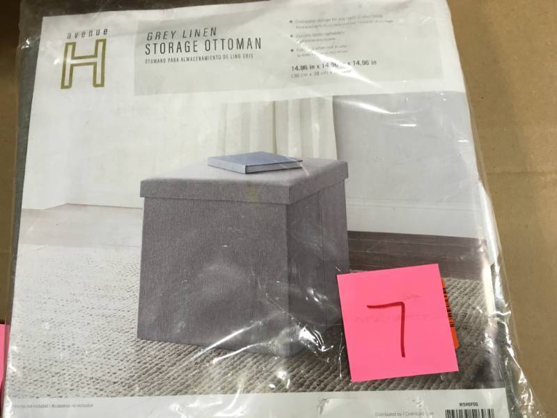 Whalen Gray Fabric with Lid Ottoman not used