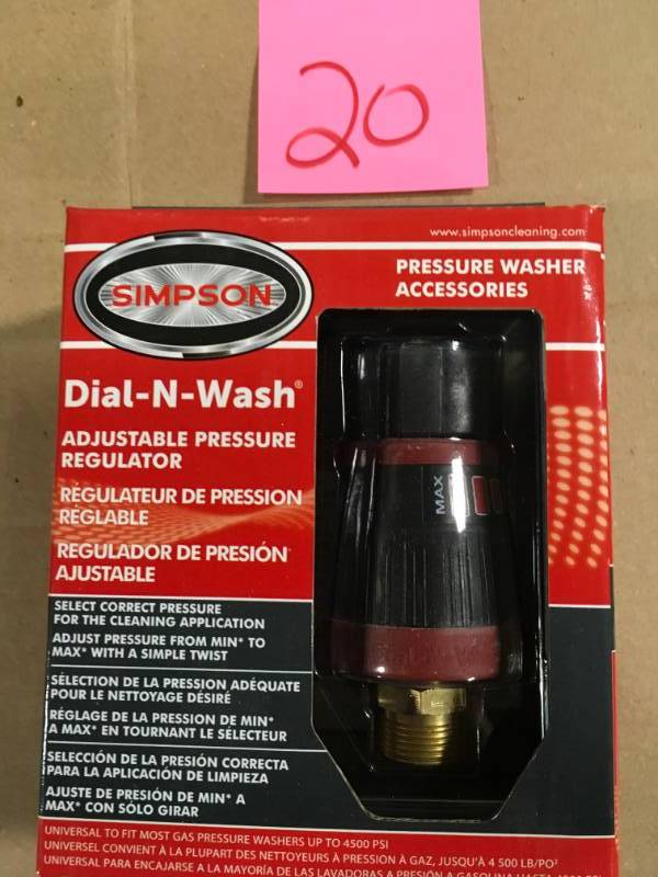 Simpson Dial-N-Wash Professional Pressure Regulator for Gas Pressure Washers not used