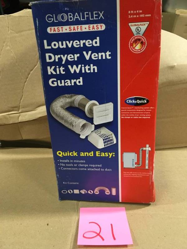 GLOBALFLEX 4 in. x 8 ft. Louvered Dryer Vent Kit with Guard not used