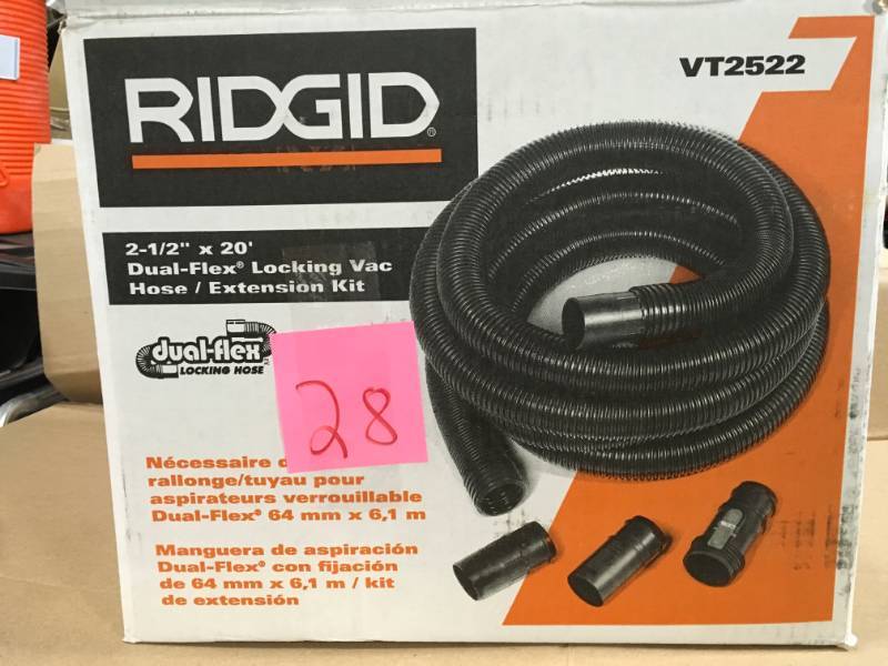 RIDGID 2-12 in. x 20 ft. Tug-A-Long Vacuum Hose for RIDGID Wet Dry Vacs in good condition