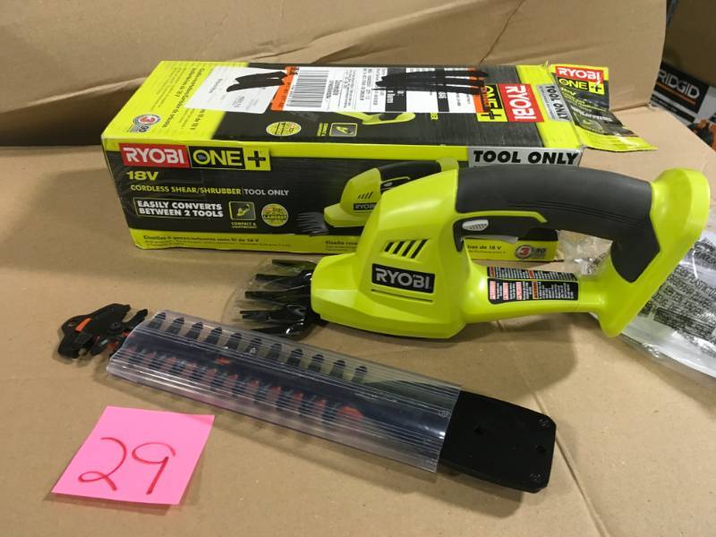 RYOBI ONE 18-Volt Lithium-Ion Cordless Battery Grass Shear and Shrubber Trimmer (Tool Only) in good condition