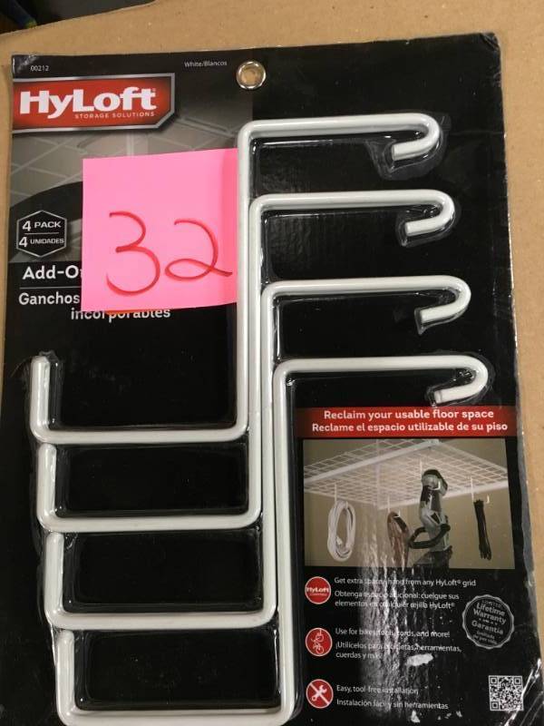 HyLoft 8 in. L Add on Garage Storage Hooks (4-Pack) not used