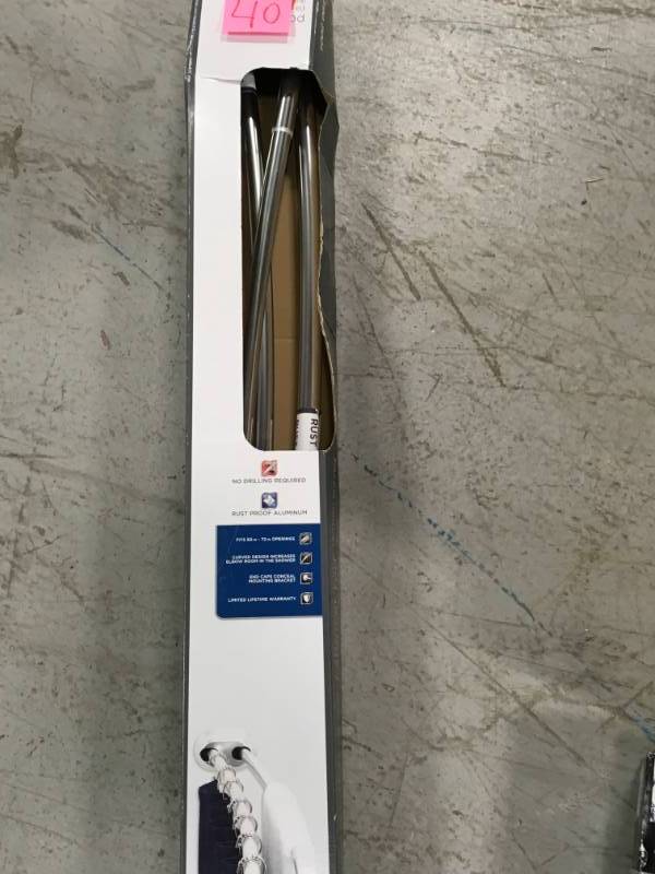 Glacier Bay Rustproof 50 in. to 72 in. Aluminum Adjustable Tension Double Curved Shower Rod in Chrome 35644SSHD in good condition